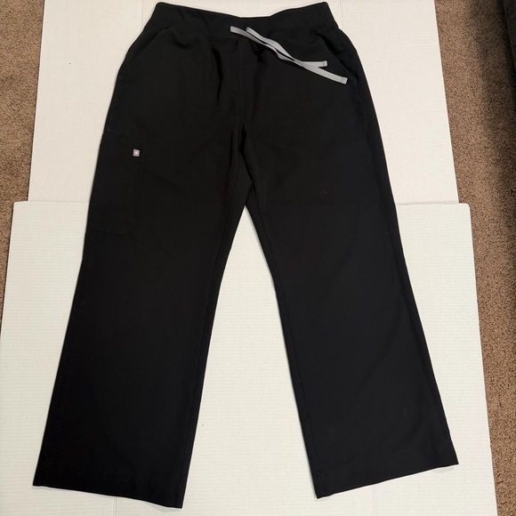 Figs High Waisted Isabel Wide Leg Scrub Pants, Women’s XL, Black - Picture 7 of 16